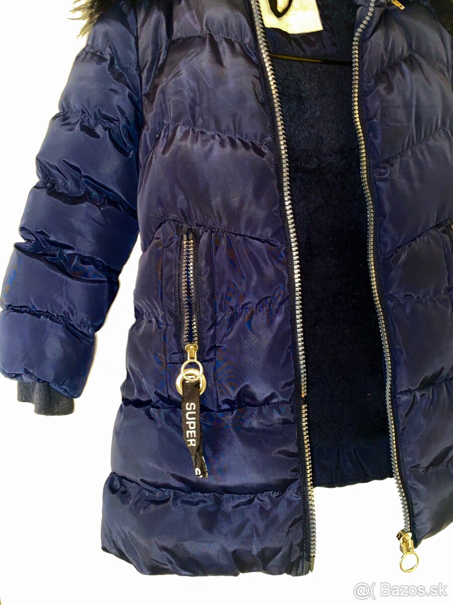 Prekrasna luxusne vyzerajuca zimna bunda velkost 110/116 - 4