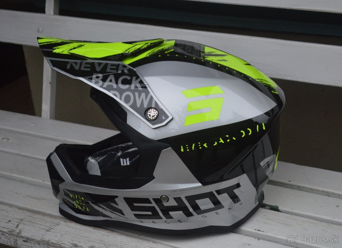 Predám prilba helma okuliare šedá žltá shot - 4