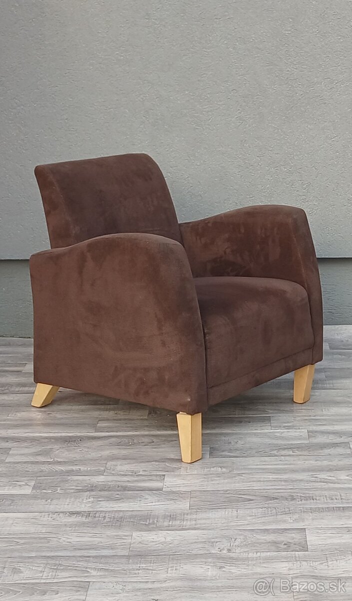 Kreslo tmavohnedé čalúnené. - 4