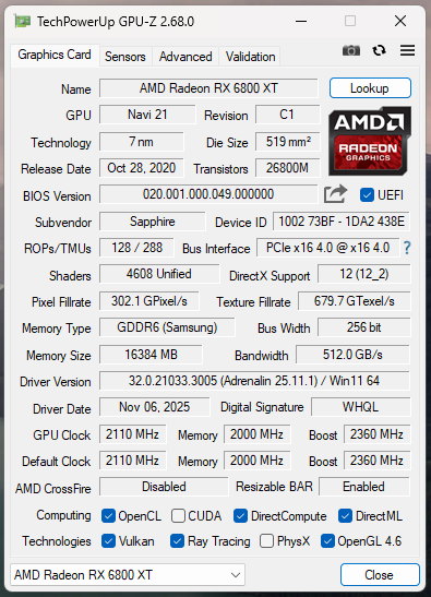 Radeon RX 6800 XT SAPPHIRE NITRO+ SE - 4