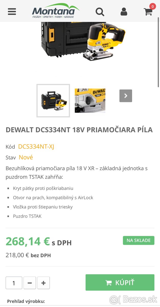 DEWALT DCS334NT 18V PRIAMOČIARA PÍLA - 4