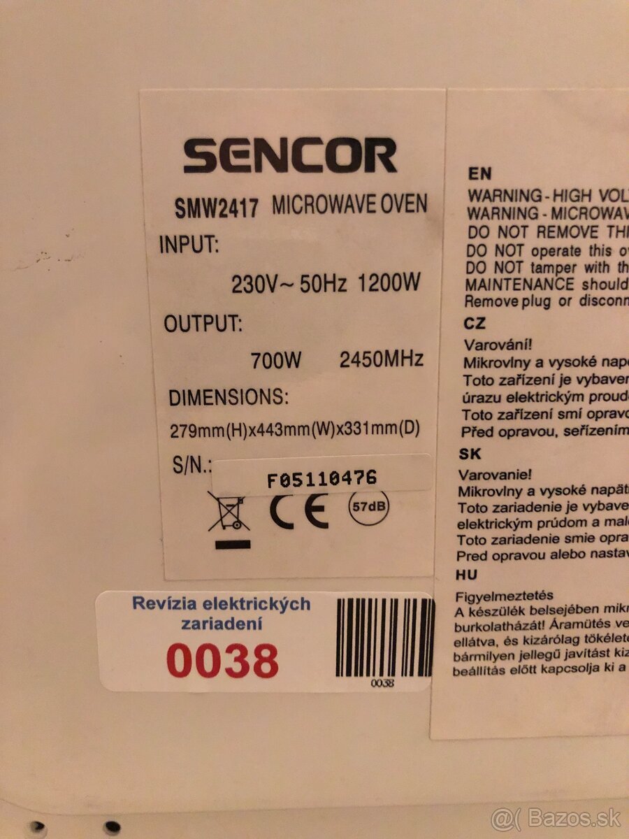 Predám peknú bielu plne funkčnu jednoduchu mikrovlnku za 25e - 4