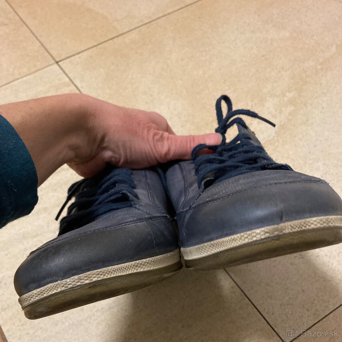 pánske modrosivé mokasíny - 4