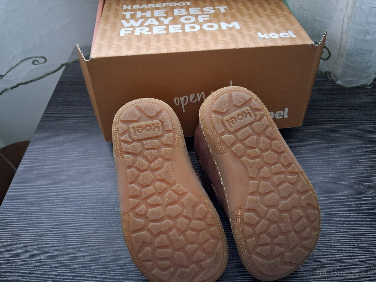 Barefoot kožené prechodné topánky koel hnedé 23 - 4