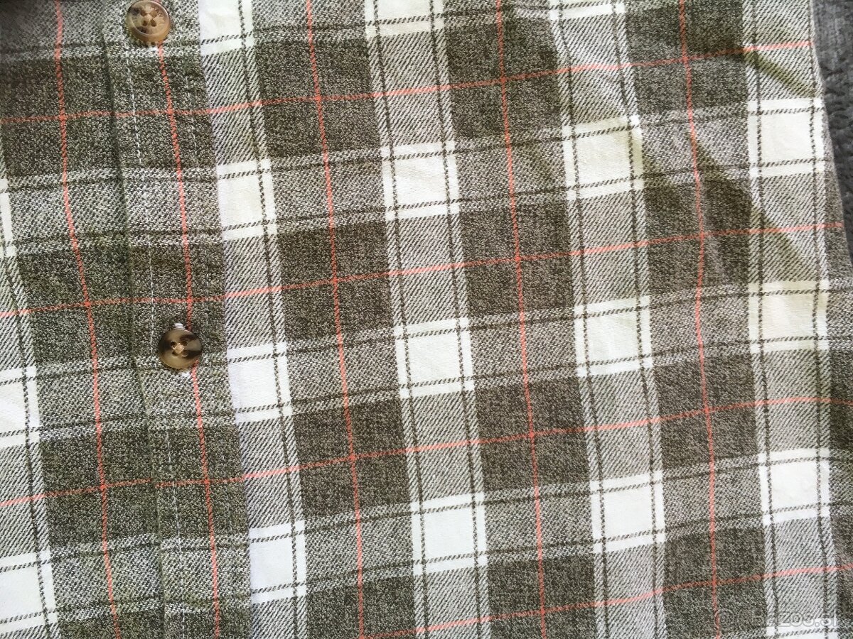 Károvaná košeľa sivá, zelené tričko - veľ. 152 (cca12 rokov) - 4