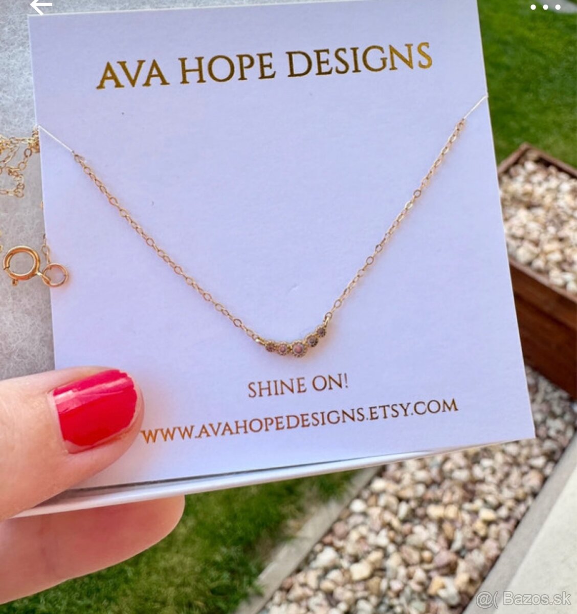 Nový handmade pozlátený minimalisticky náhrdelník - 4