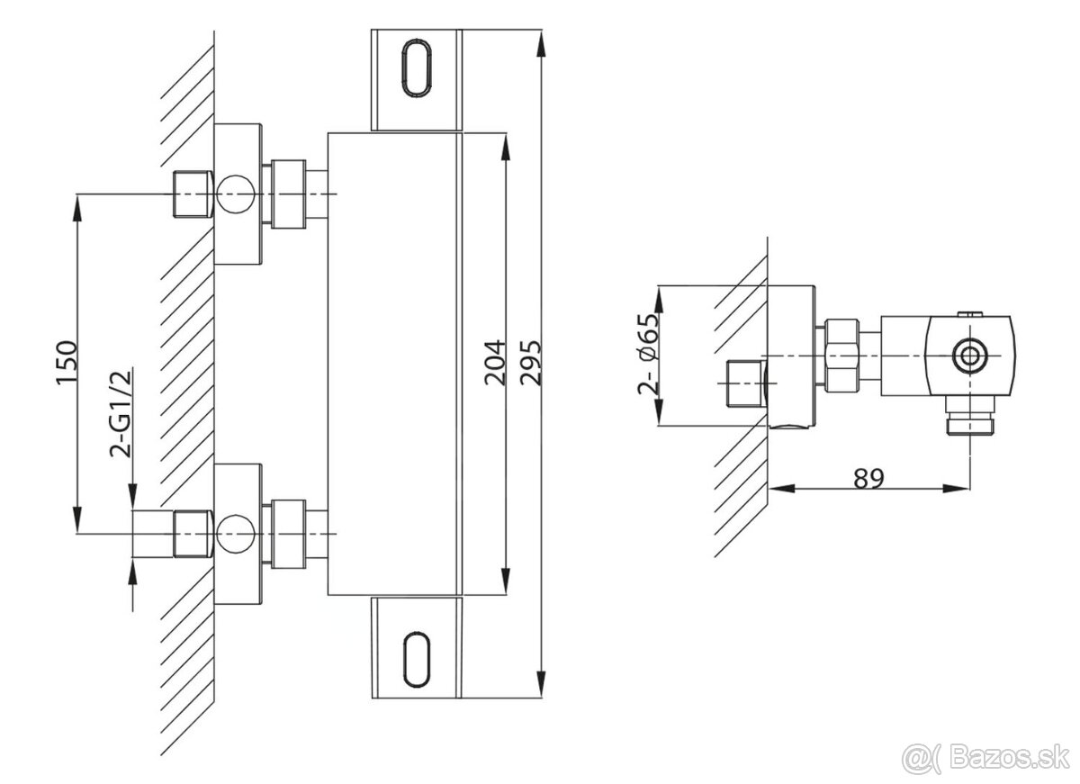 Termostatická sprchová batéria, chróm MG411 - 4
