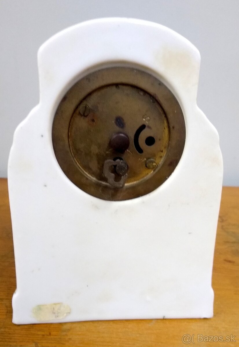 Funkčné starožitné porcelánové stolové hodiny - 4