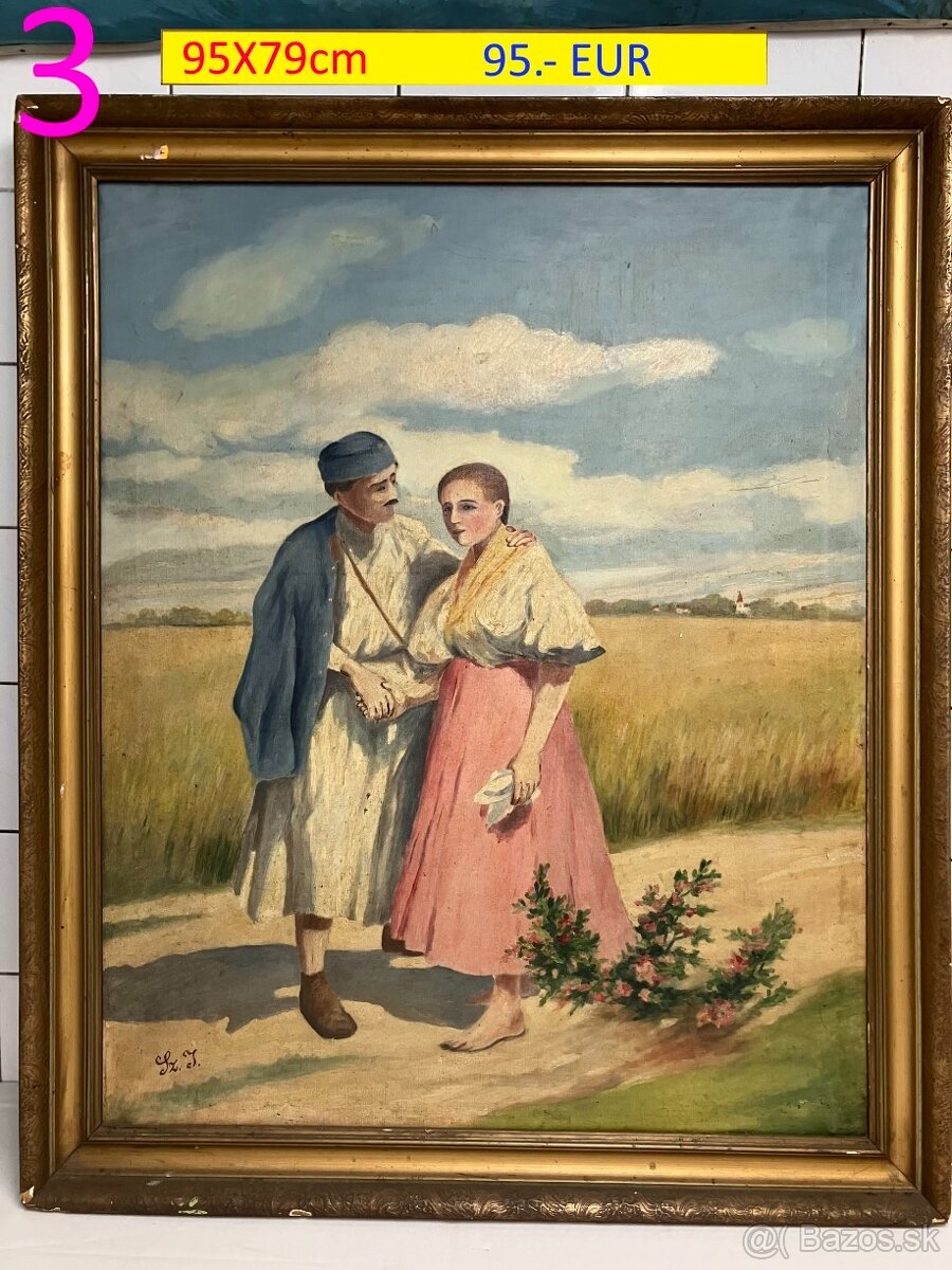 Obrazy pekné olejomaľby na plátne 9 kusov - 4