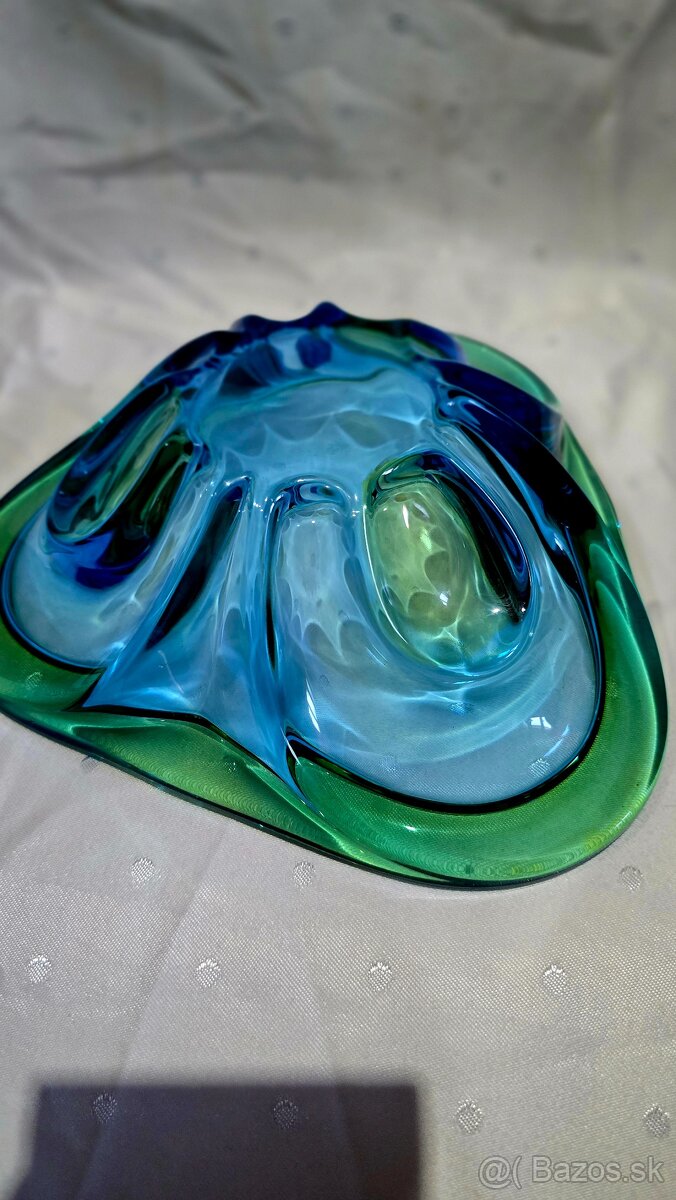 Veľká misa zo sommerso hutného skla - 4