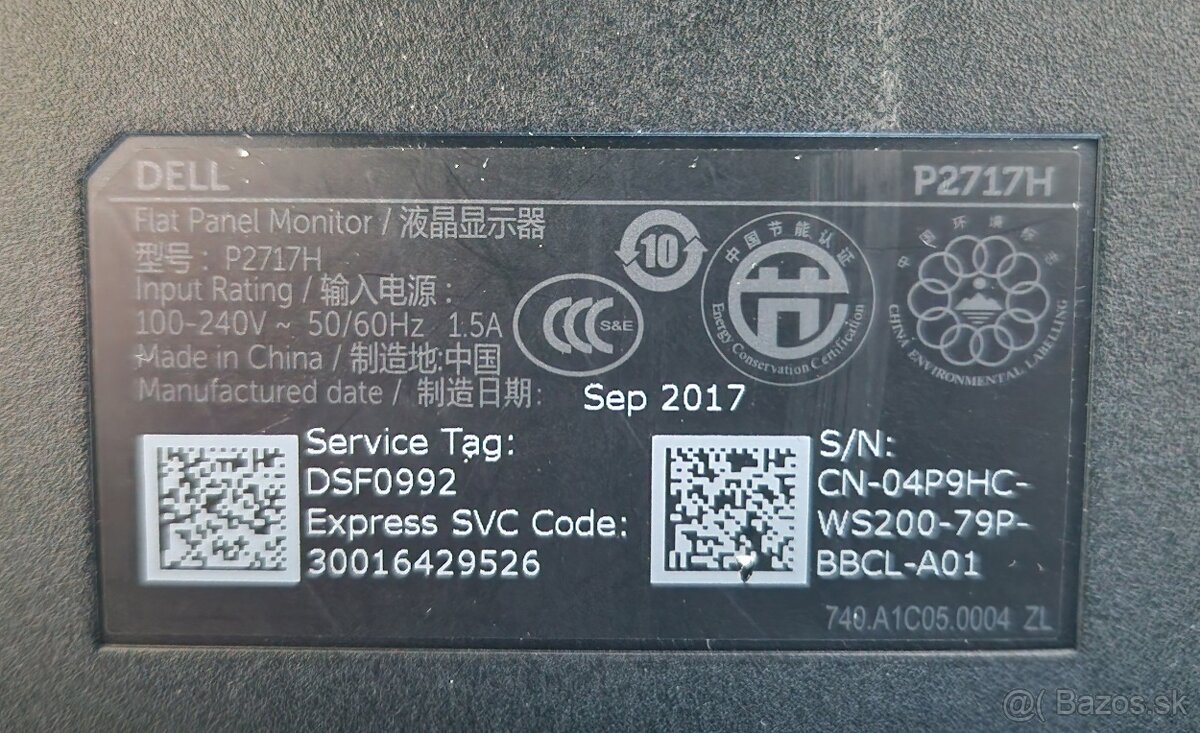 Dell LCD monitor 27" P2717H - 4