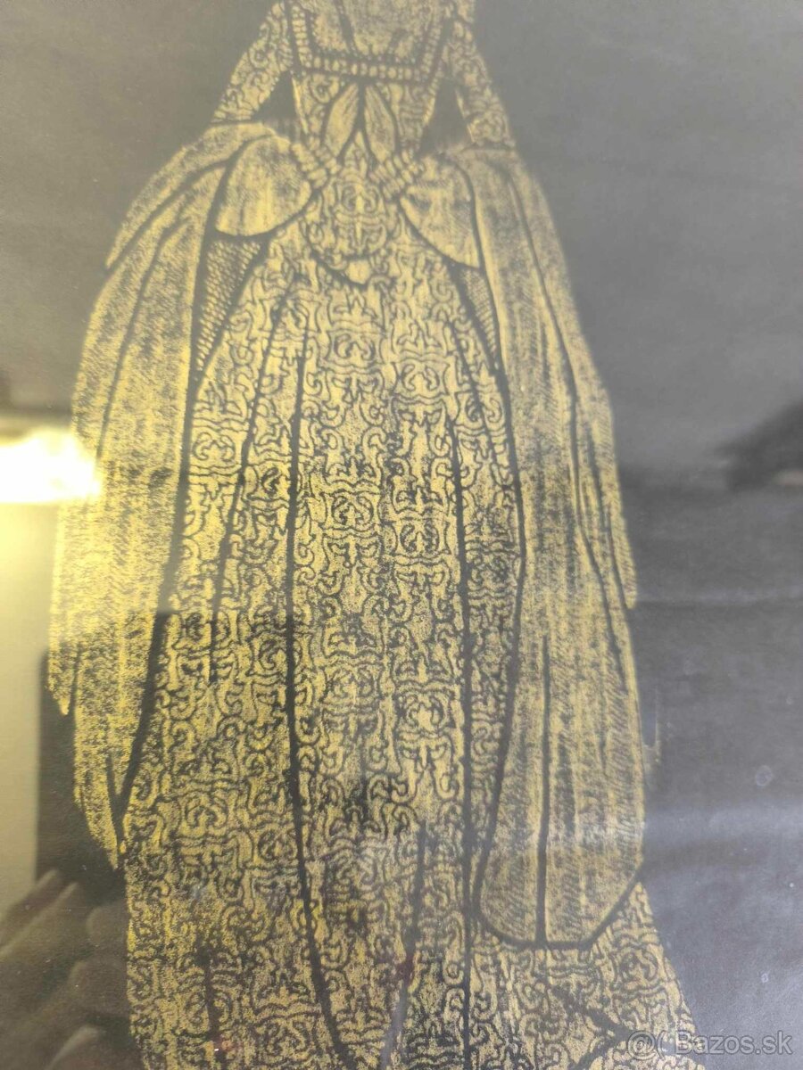 Anna Boleynova - starý mosadzny lep - 4