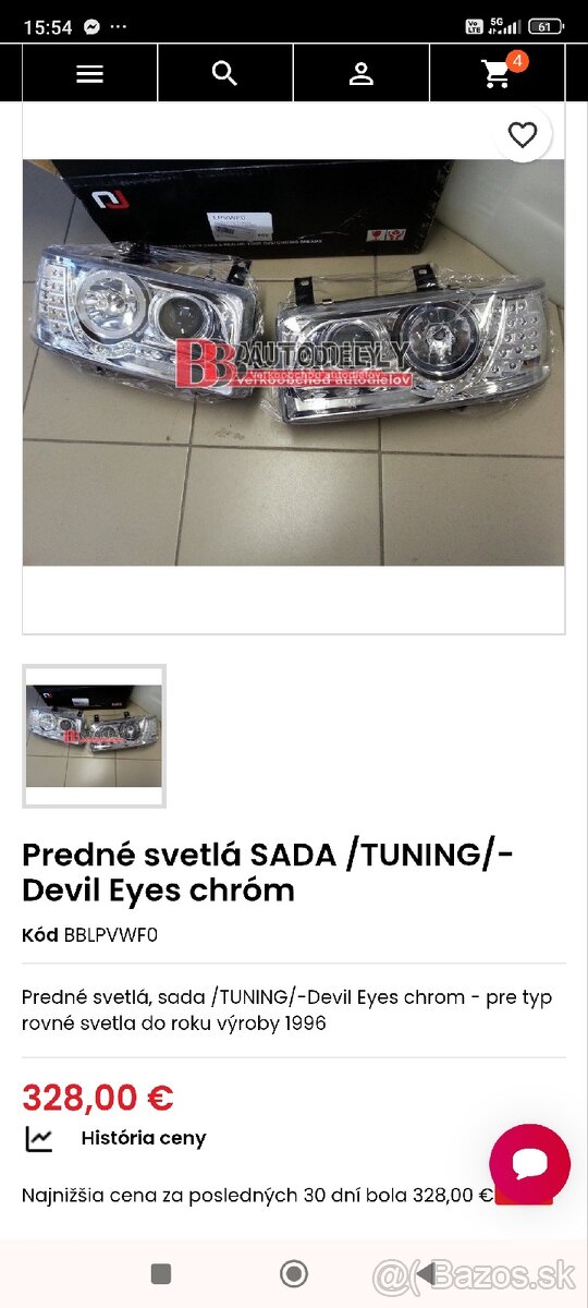 Predné svetlá Volkswagen T4 - 4