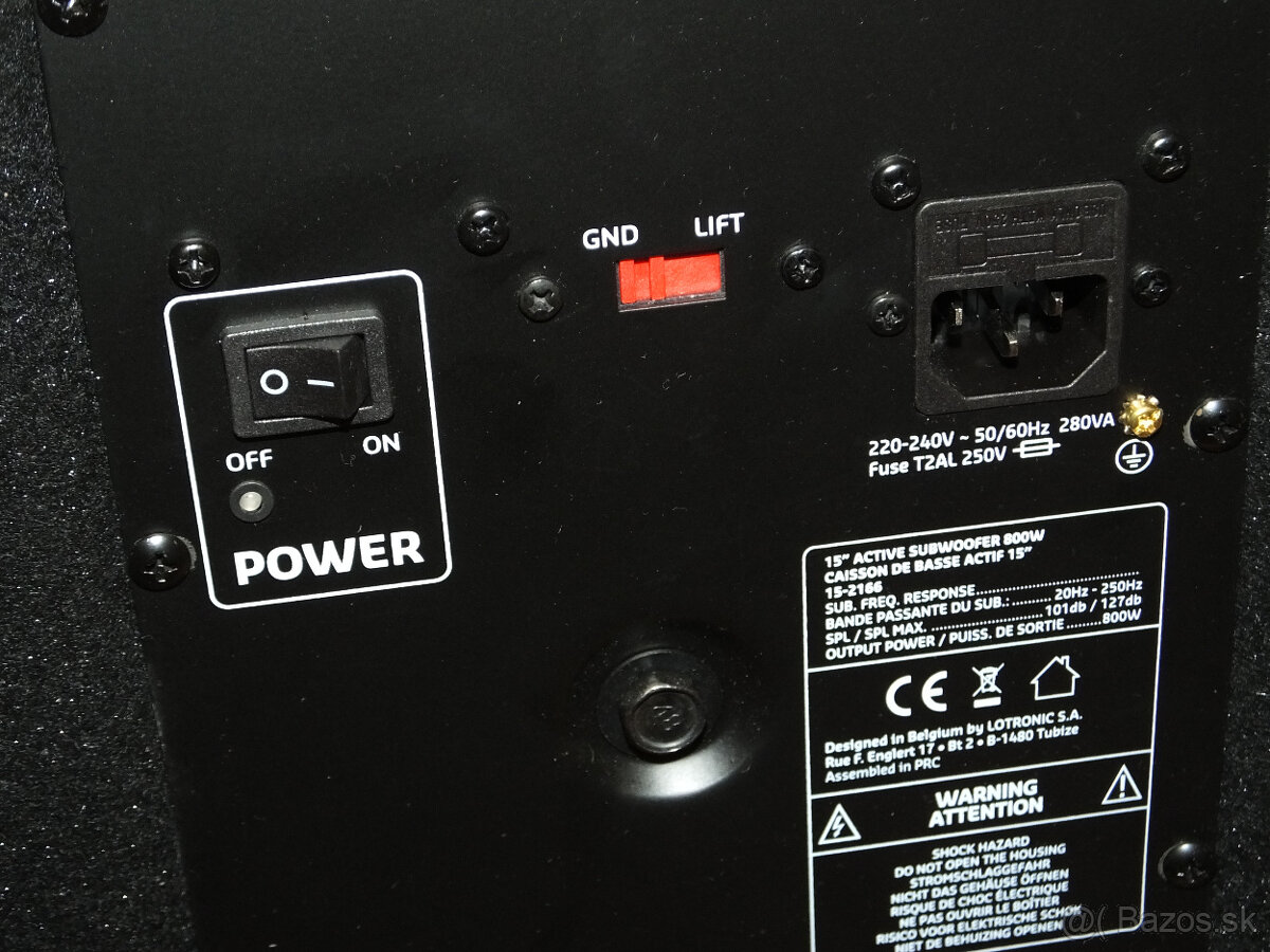 Subwofer aktívny 15´´ - 800W - 4