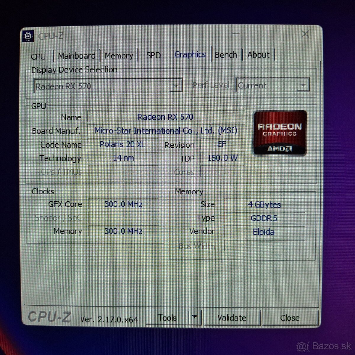 MSI Radeon RX570 4GB - 4