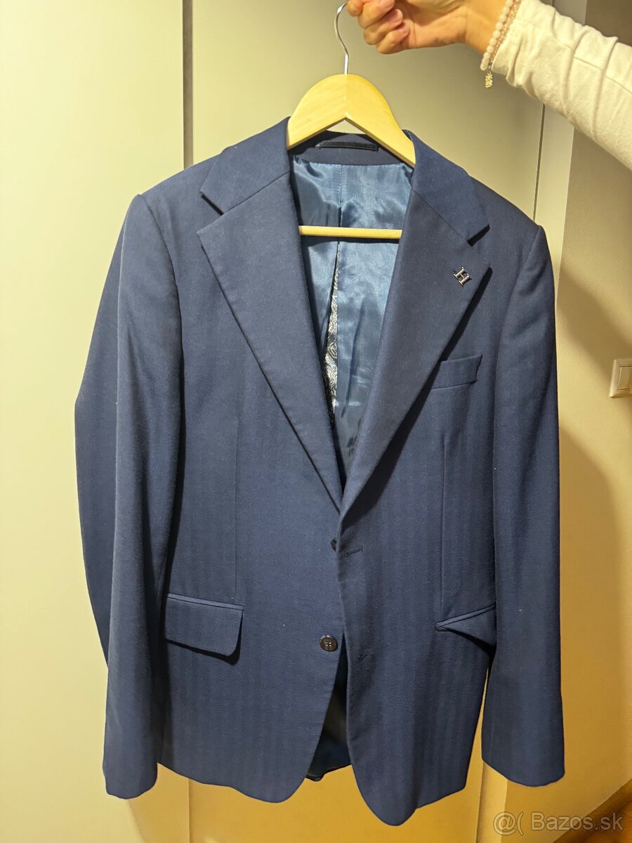 Tmavomodrý pánsky oblek- komplet set - 4