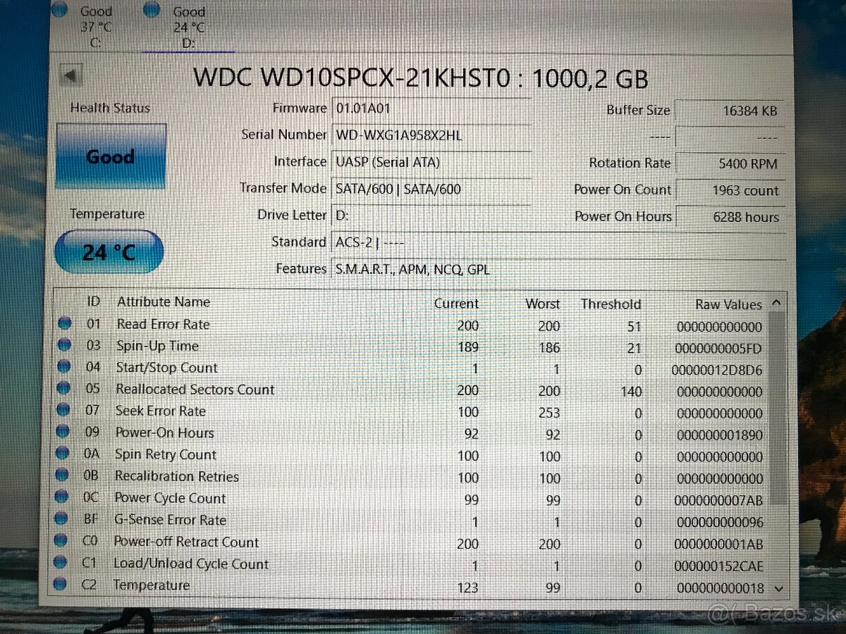 Hdd disk WD-Blue 1TB sata 2,5" slim-7mm. - 4