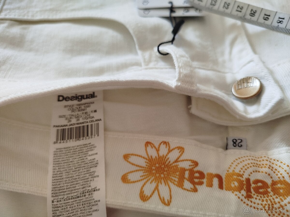 Biele džínsy Desigual - 4