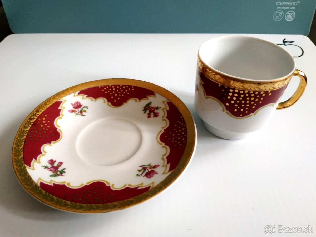 Porcelán MOKKA kávový servis- 6+6 šálky a podšálky Dolní C - 4