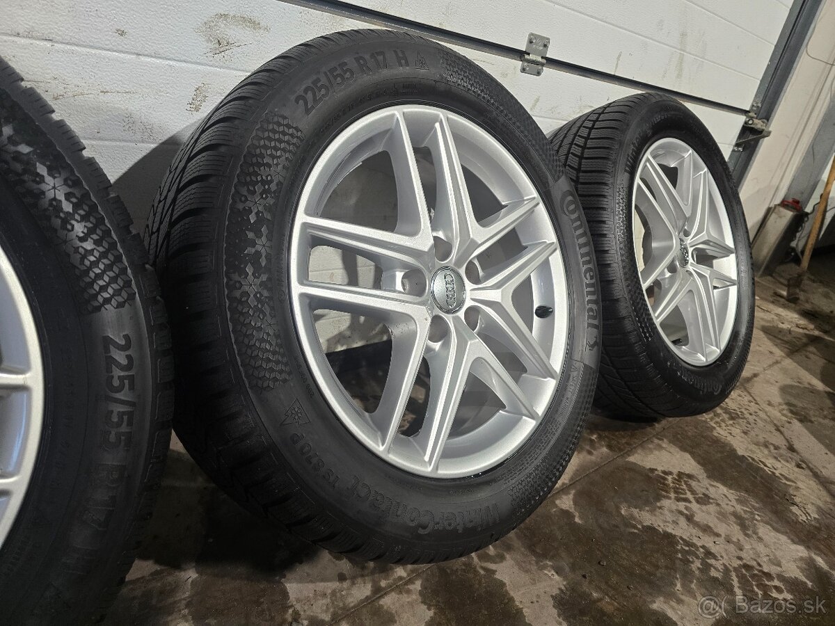 Zimná Sada AUDI A4 Allroad+Zánovné Continental 225/55 R17 - 4