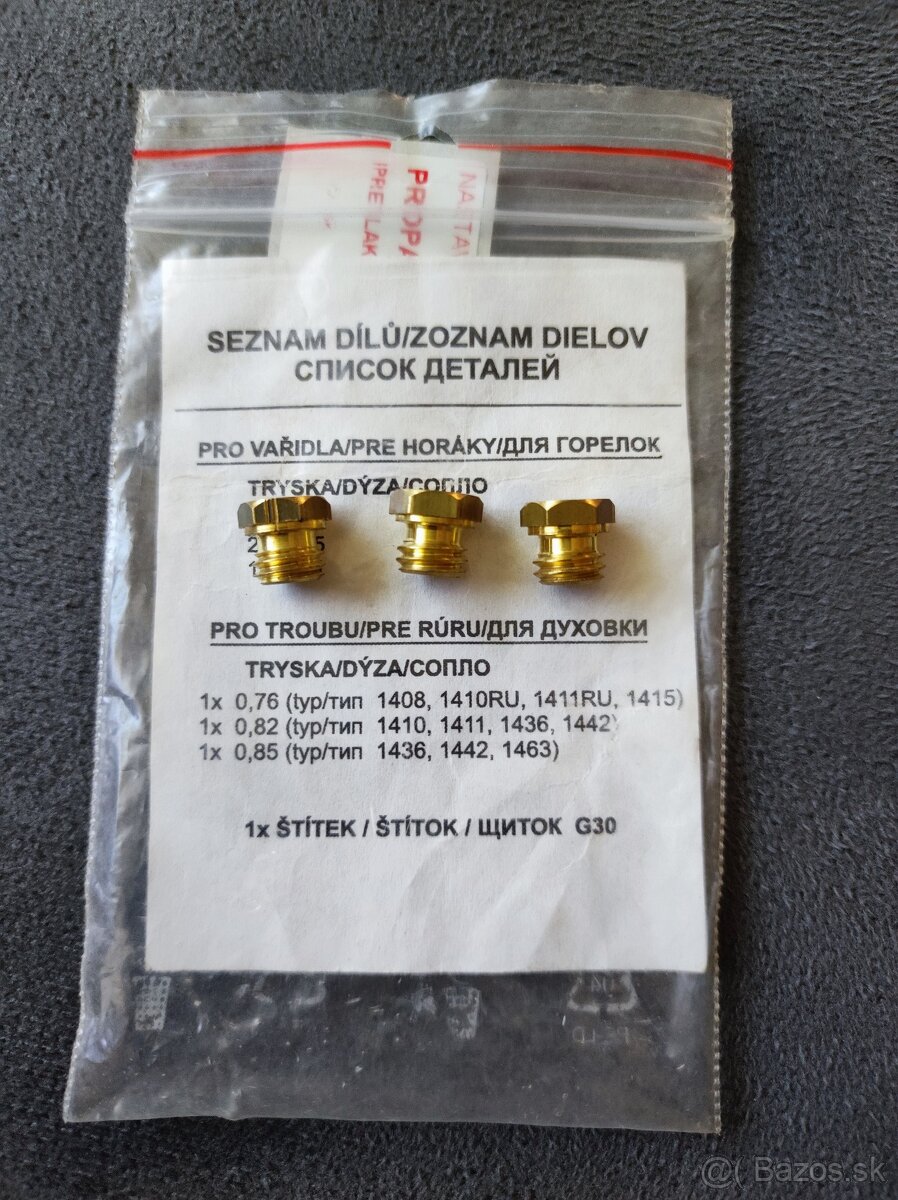 Žehlička na žeravé uhlíky, Klínové remene, Dýzy, Čiapočky na - 4