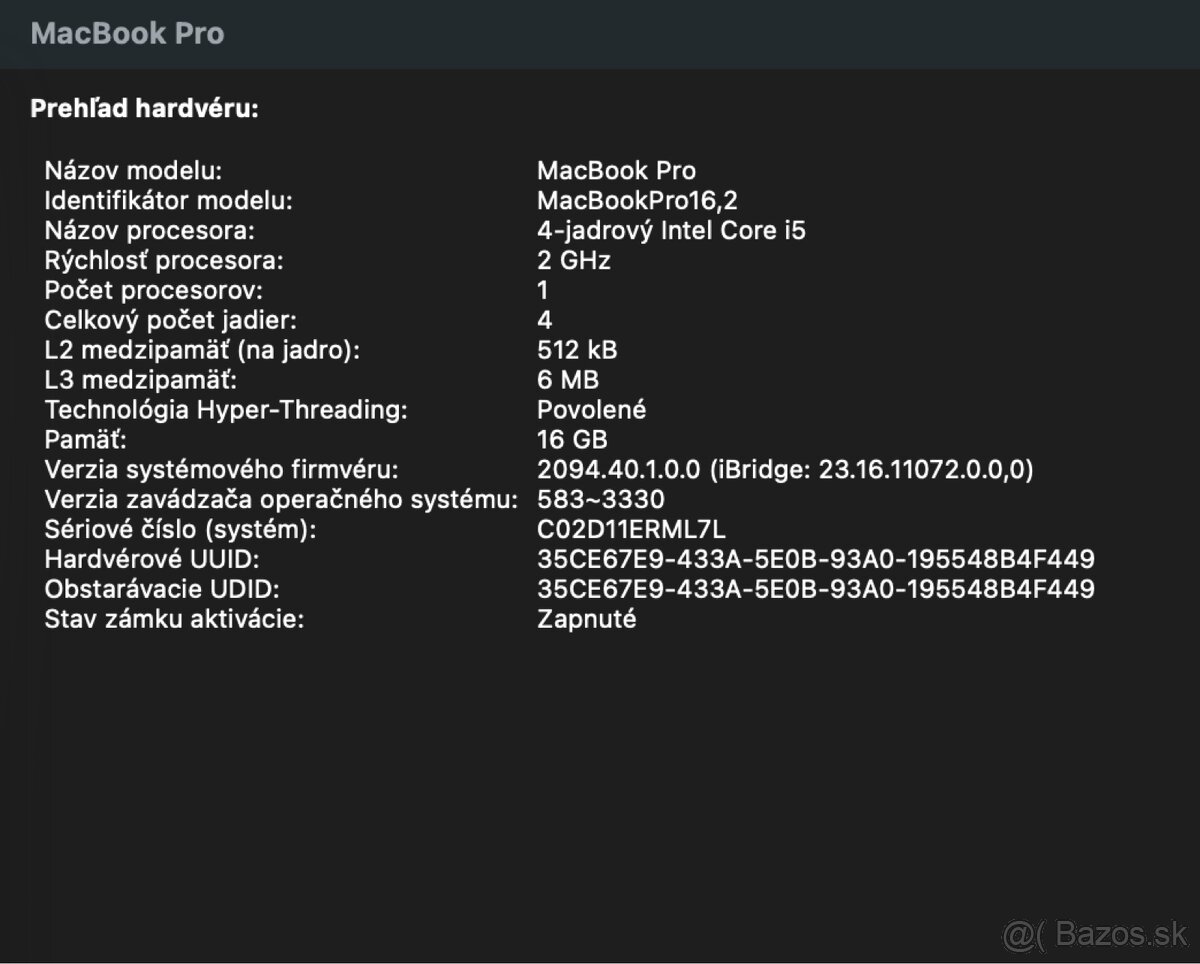 MacBook Pro 13” (2020) | i5 | 16 GB RAM | 512 GB SSD - 4