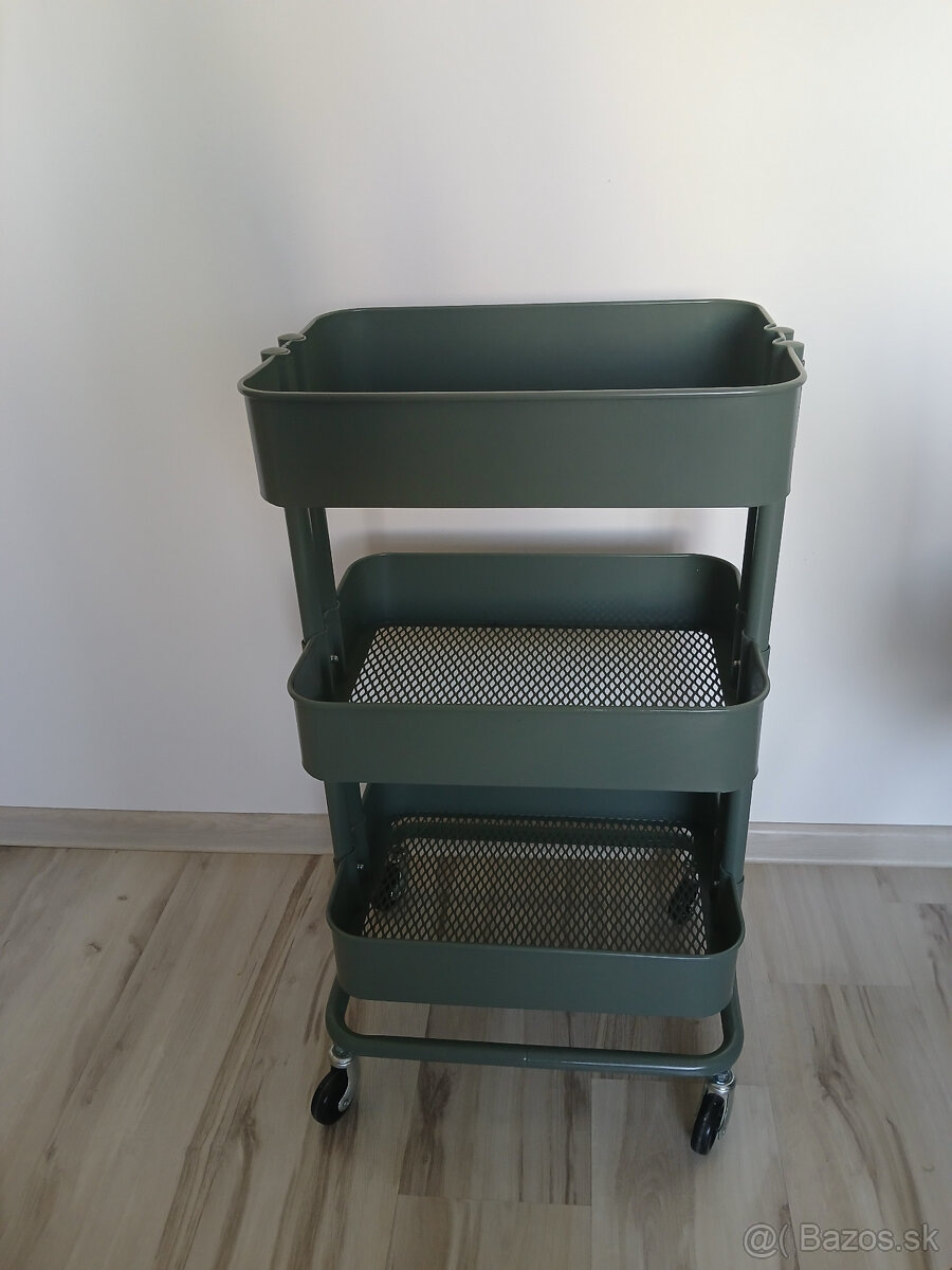 Ikea vozik na kolieskach sivozeleny - 4