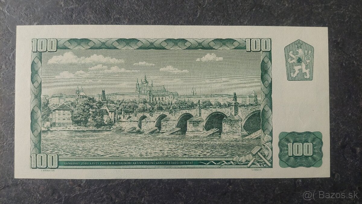 100 Kčs 1961 + SK kolok, stav N (UNC) - 4