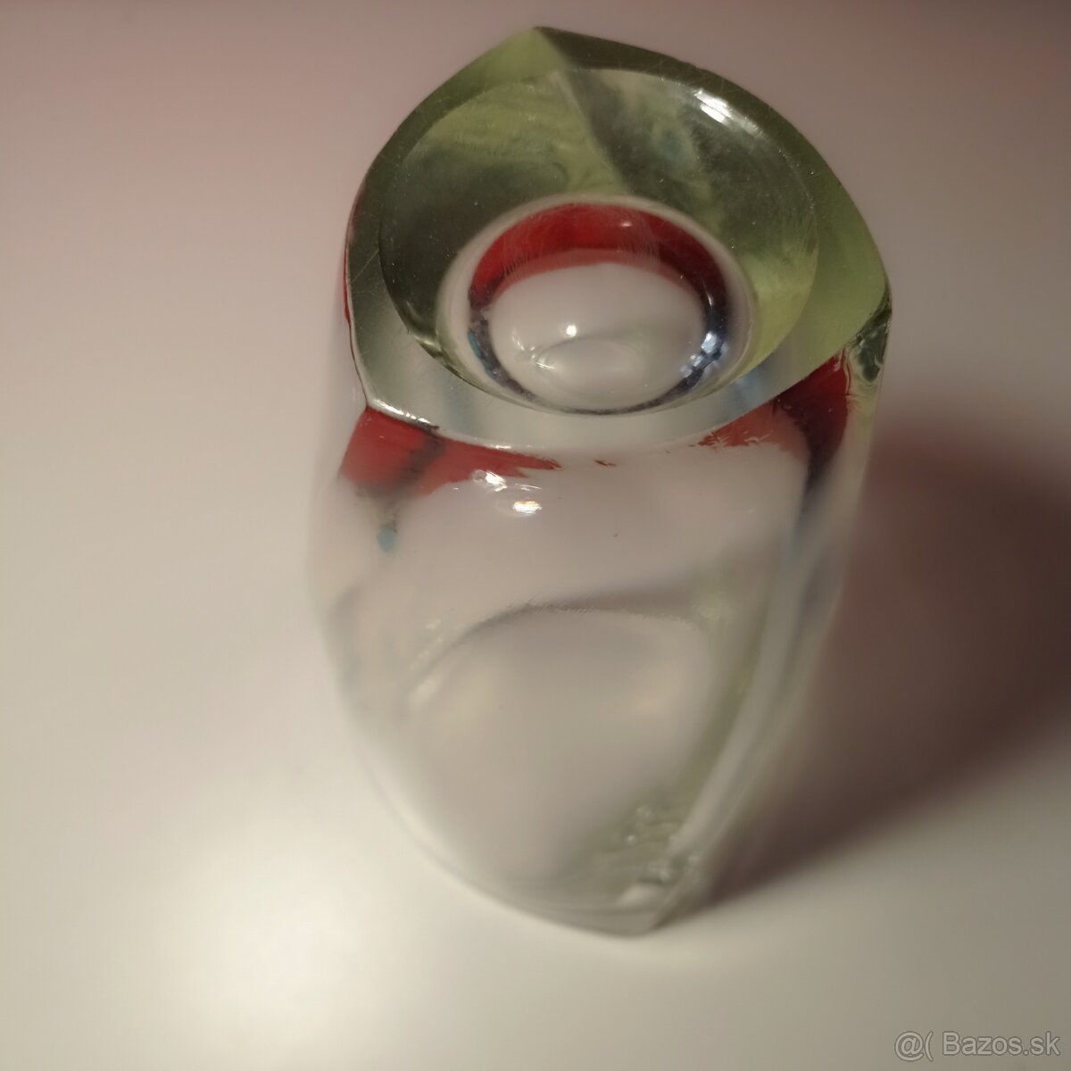 ručne lisovaná číra váza - Václav Hanuš 50-te roky - 4