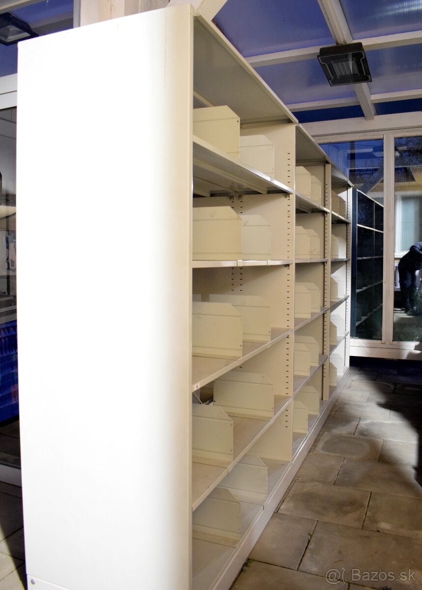 velky obojstranny plechovy regalovy system 380x193x63cm - 4