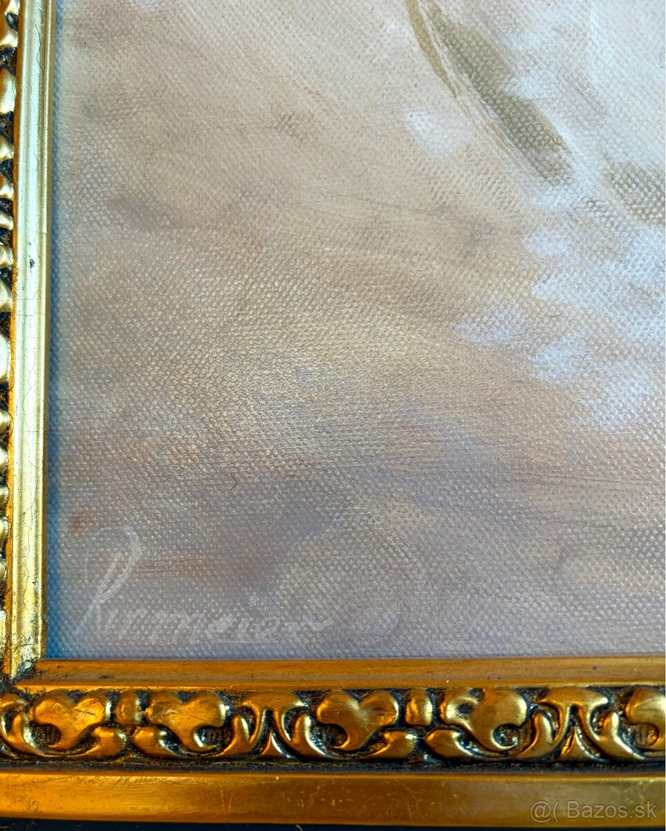 Starý nádherný obraz, olejomalba - 4