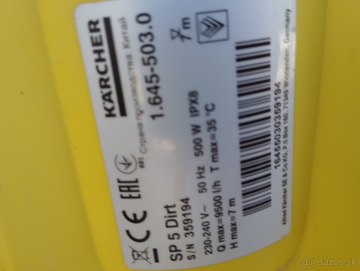 Predám: Kärcher SP 5 Dirt, ponorné kalové čerpadlo - 4