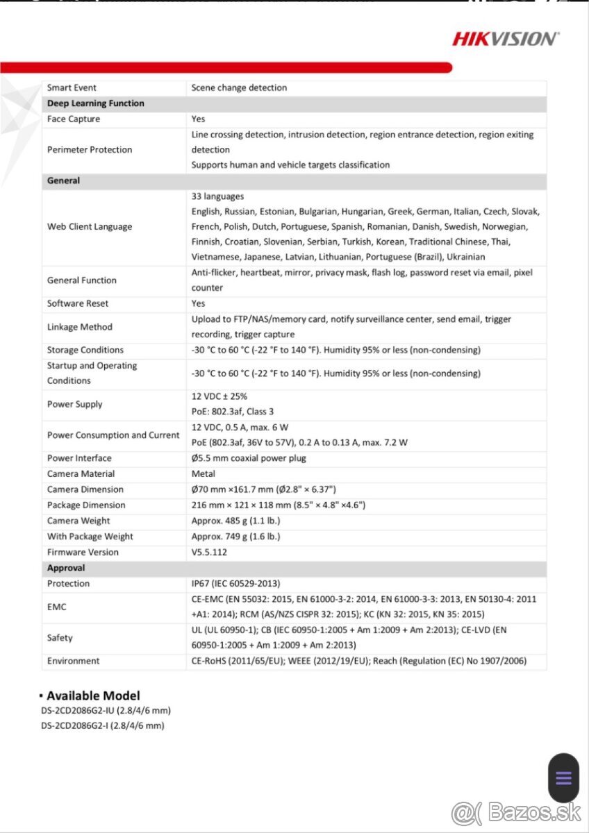 Hikvision 4K IP kamera DS-2CD2086G2 black - 4