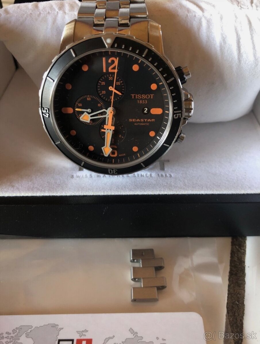 TISSOT SEASTAR AUTOMATIC WQTCH CHRONOGRAPH BLACK ORANGE - 4