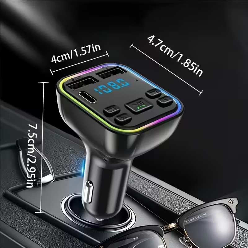 FM vysielač s Bluetooth a RGB podsvietením - 4