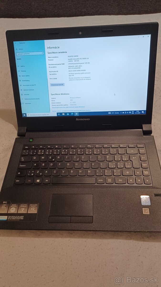 PREDÁM NOTEBOOK LENOVO B41-30 - 4