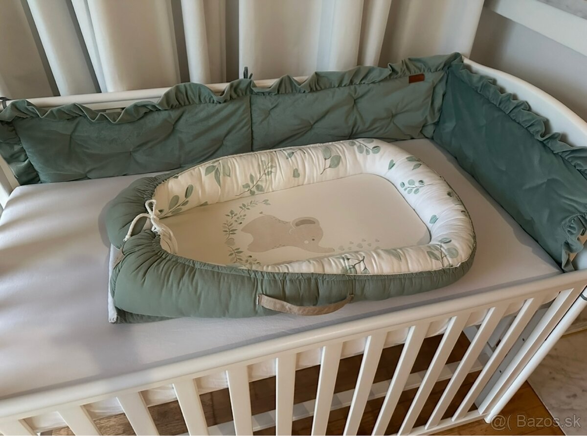 Drevená detská postieľka biela - 4