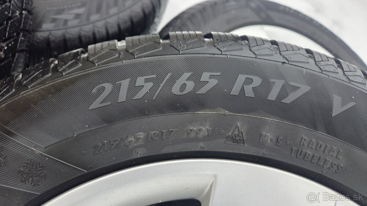Predám zimné pneu + disky 215/65r17 99V - 4