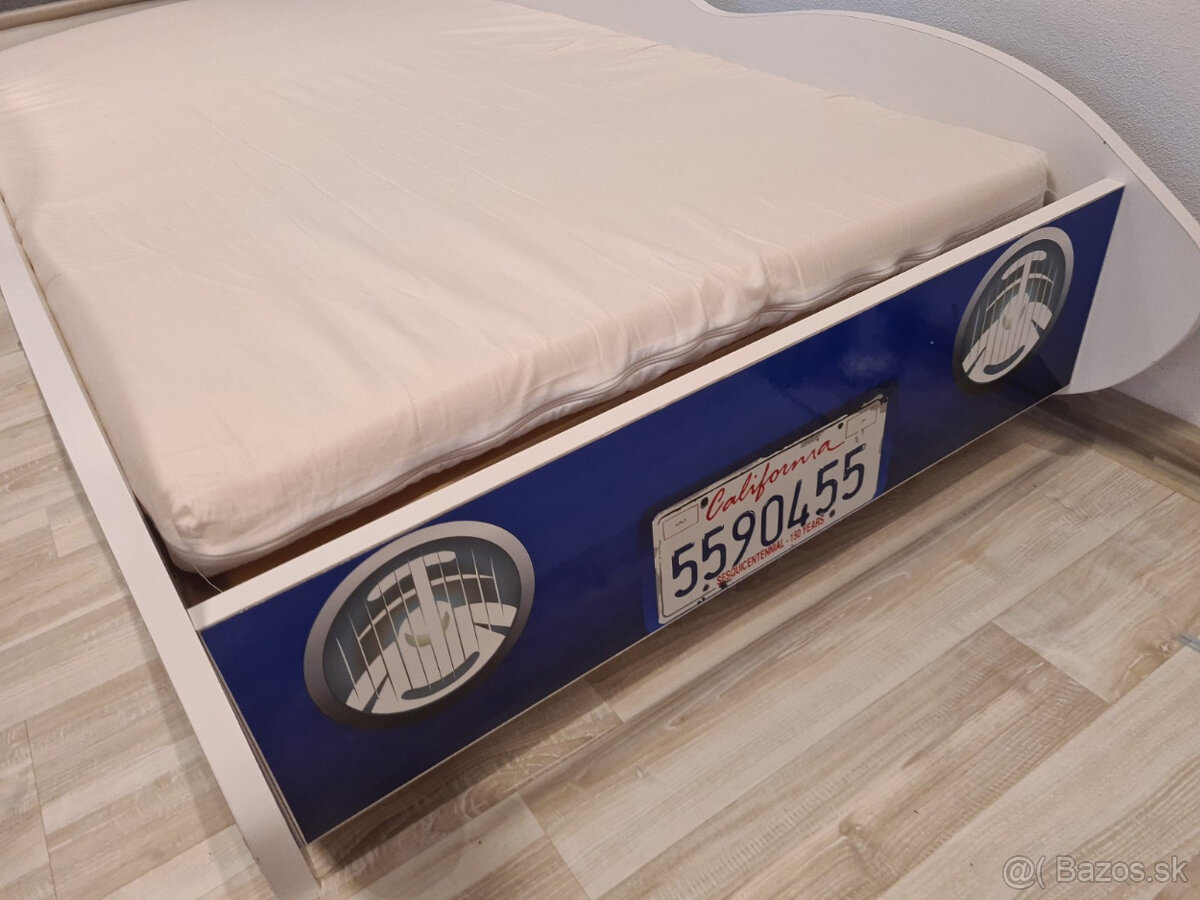 Detská autopostel CALIFORNIA 140x70 cm + rošt+matrac - 4