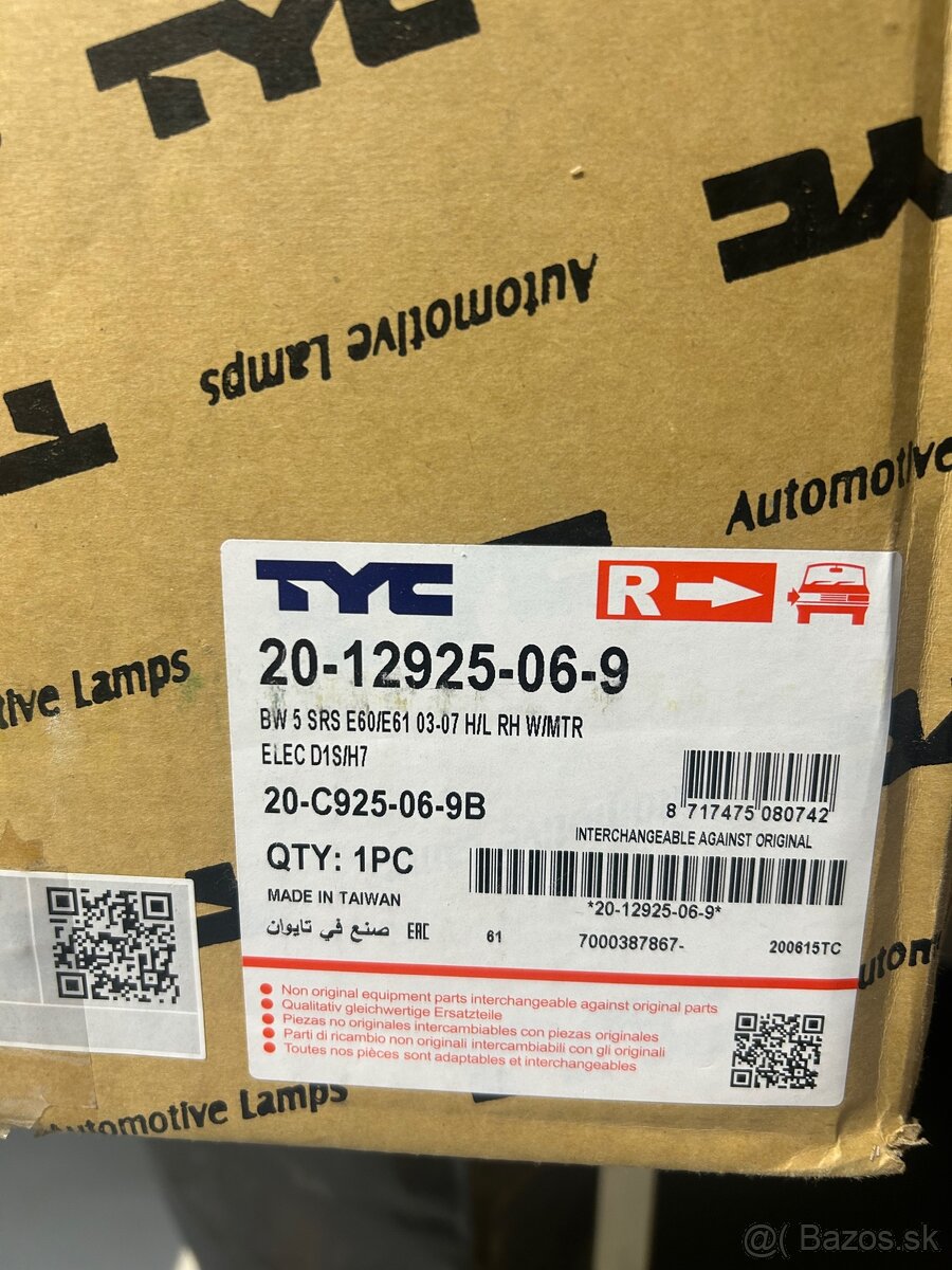 Pravý predný svetlomet pre BMW 5 E60/E61 (2001–2010). - 4