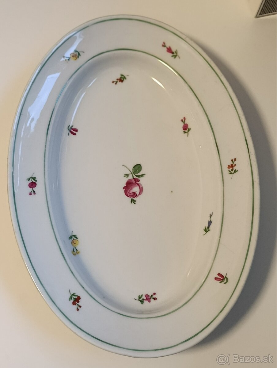 Ručne maľovaná starožitná porcelánova misa - 4