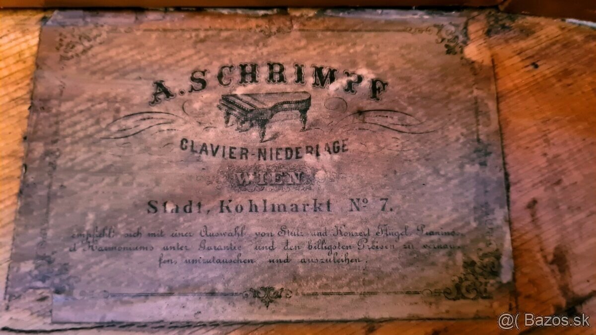 Predám starožitný klavír, krídlo Schrimpf z 19 storočia - 4