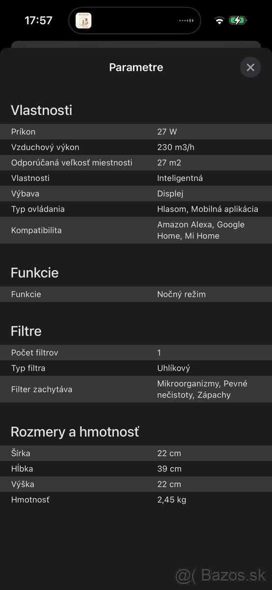 Čistička vzduchu Xiaomi Smart Pet Care Air Purifier - 4