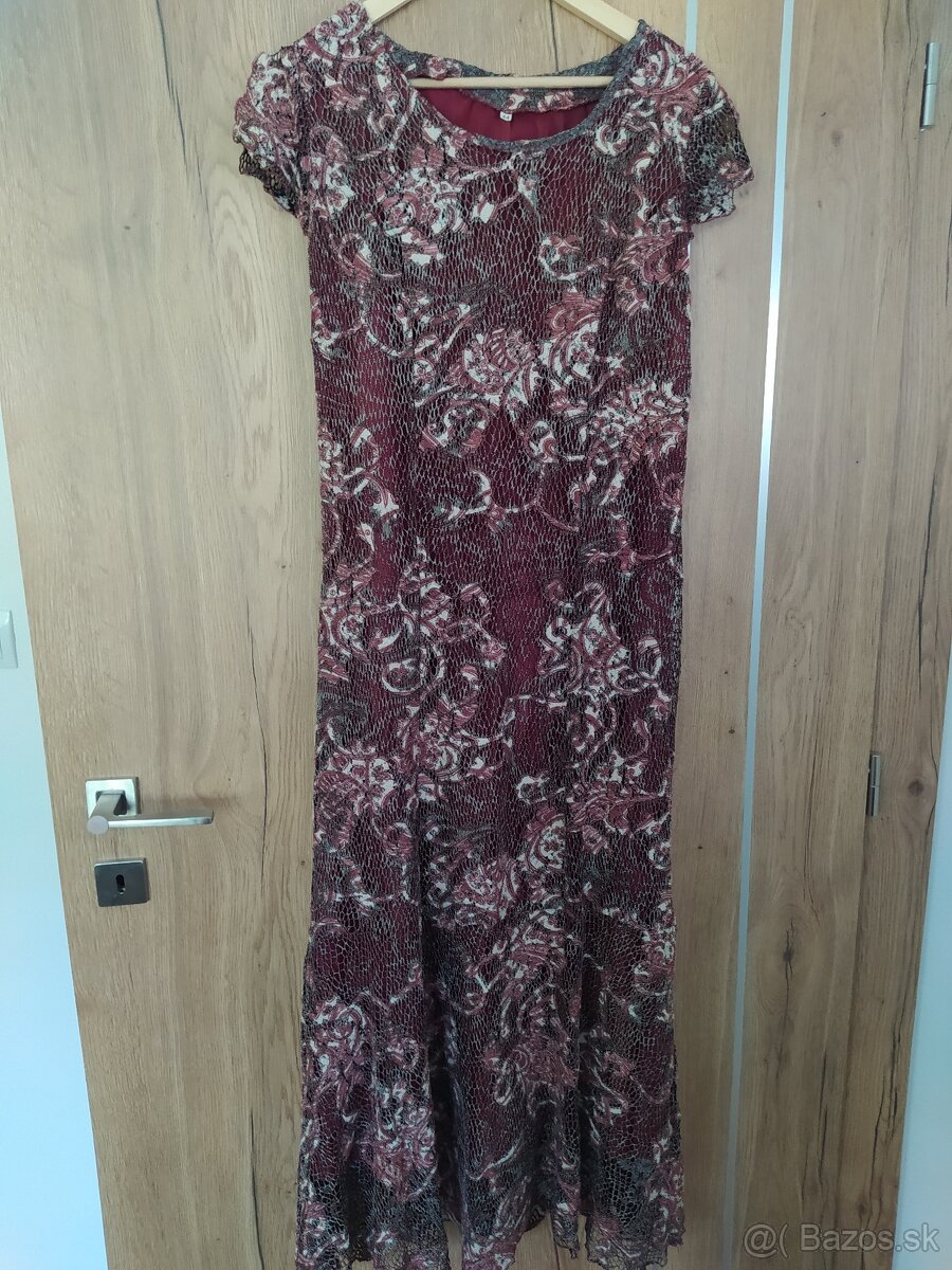 Spoločenské šaty bordove XXL - 4