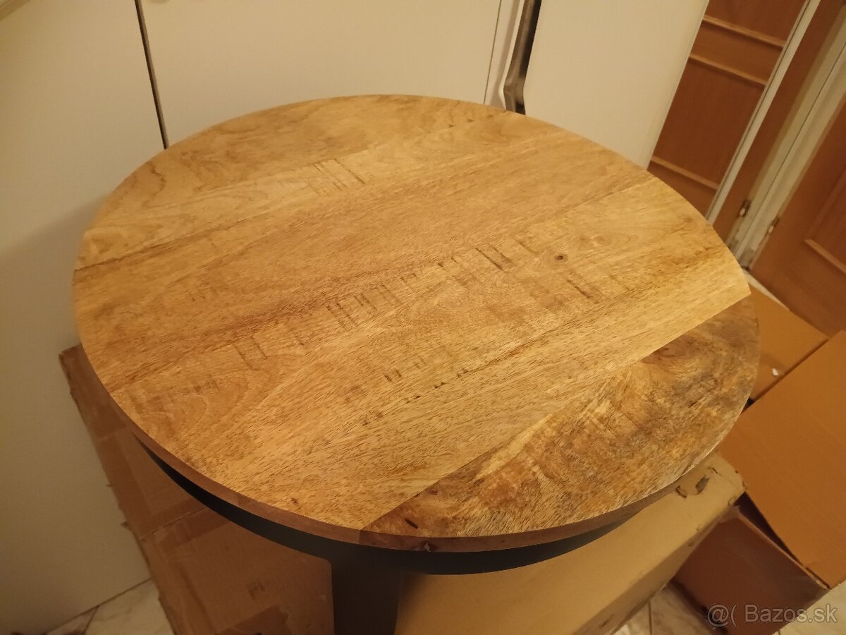 Konferenčný stolík kov - drevo 60 cm - 4