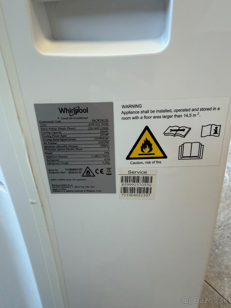 Whirlpool mobilna klimatizacia - 4