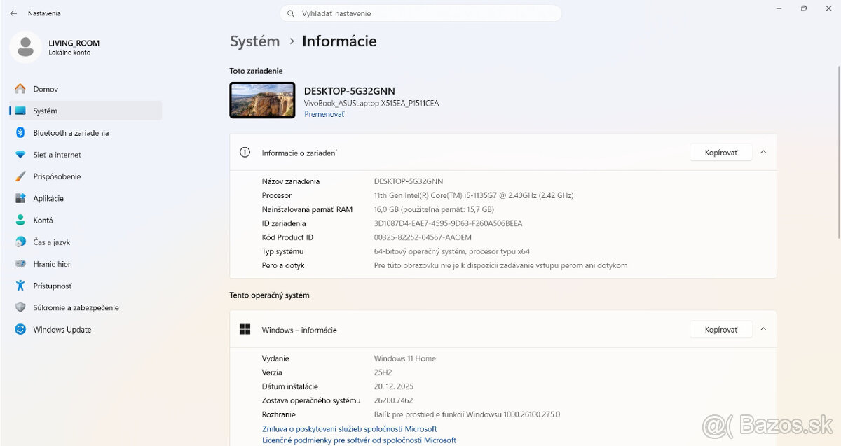 Predám 15.6" NTB ASUS X515EA - 4