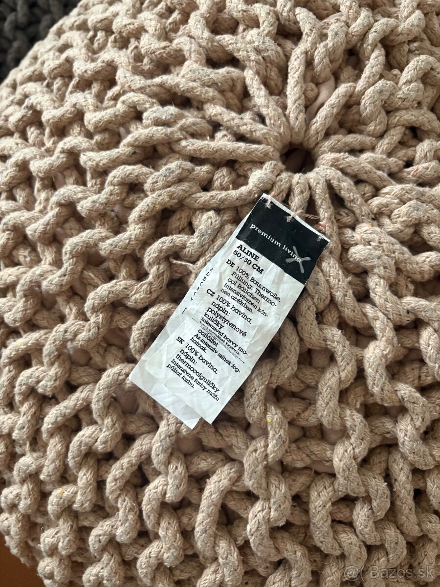 Taburetka pletená hackovana puf - 4