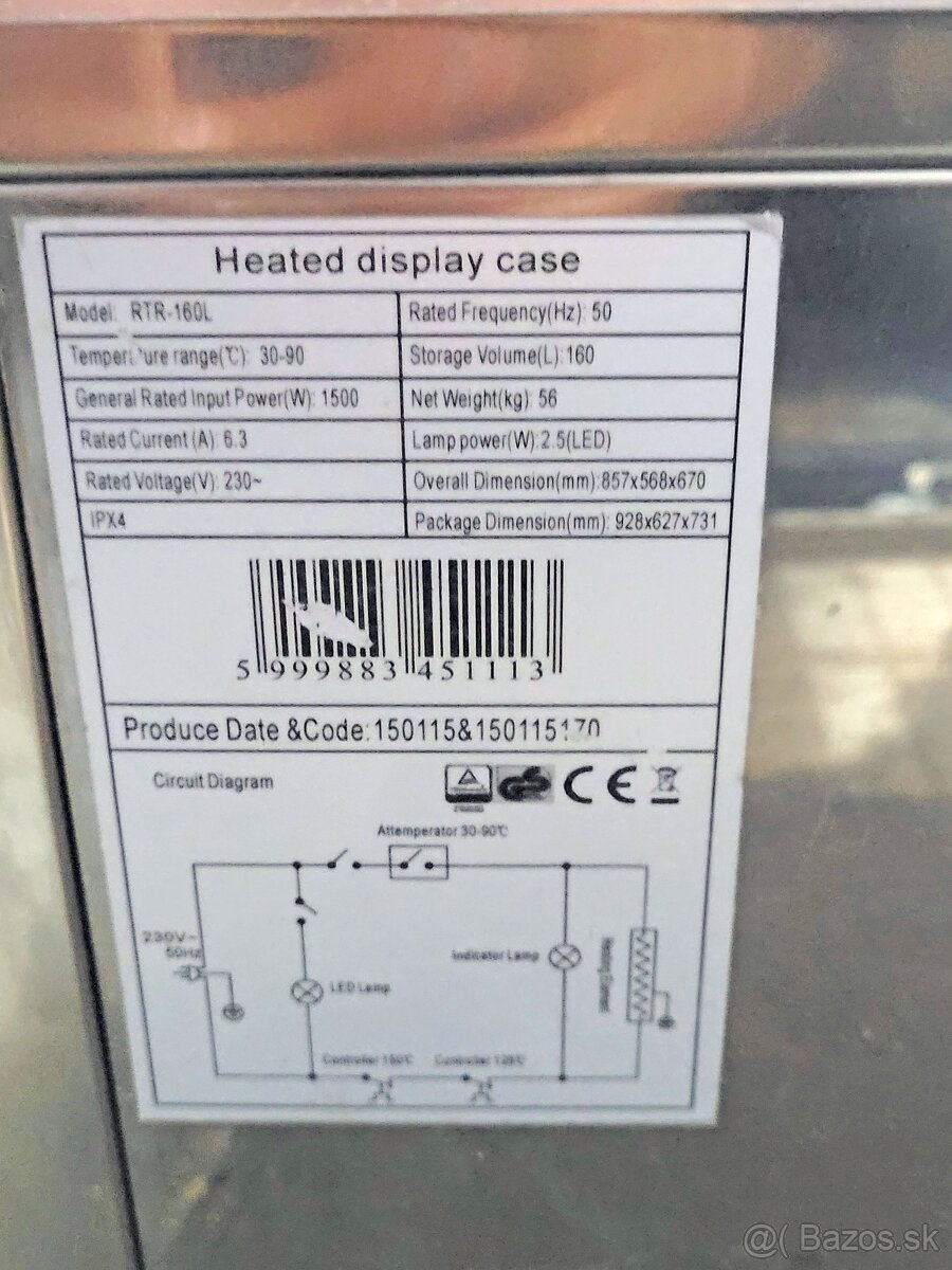 Vitrína ohrevná 160 l, RTR-160L - 4