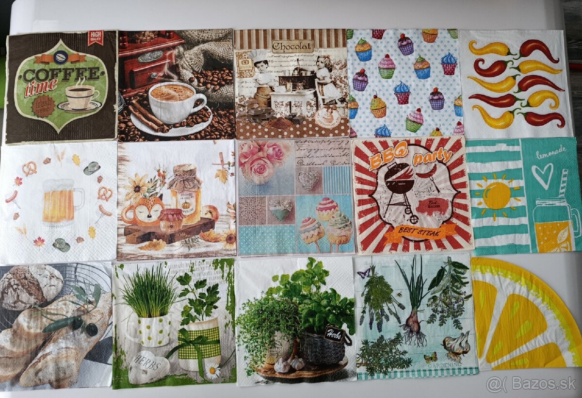 Servítky jedlo a mix 63ks-5€ - 4